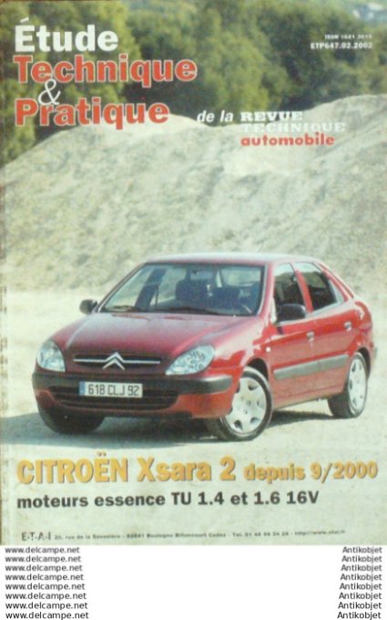 R.T Automobile Citroën Xsara 2 09/2000 étude  # 647