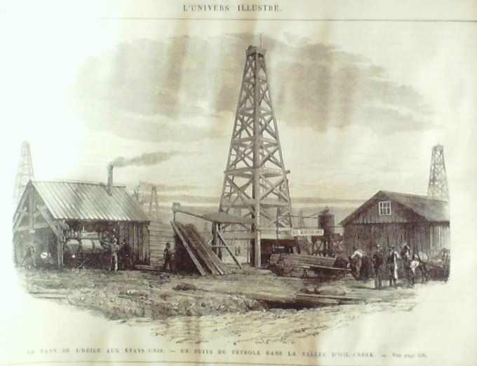 L'Univers illustré 1877 #1151 Alençon (61) Turquie Varna Dar-El-FunounUsa Oil-Creek Puits de pétrole