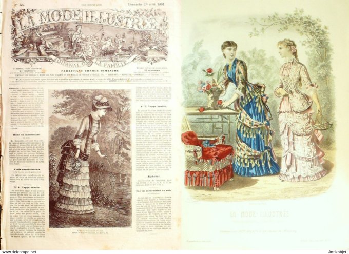 La Mode illustrée journal + gravure associée 1881 # 35