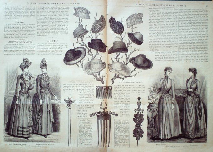 Journal Mode illustrée 1889 # 11 robes mousseline & Mohair 