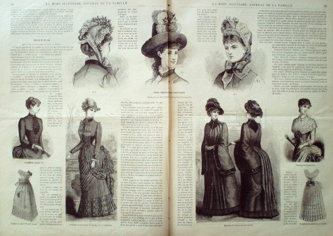 Journal Mode illustrée 1884 # 11 Manteau & robe de satin