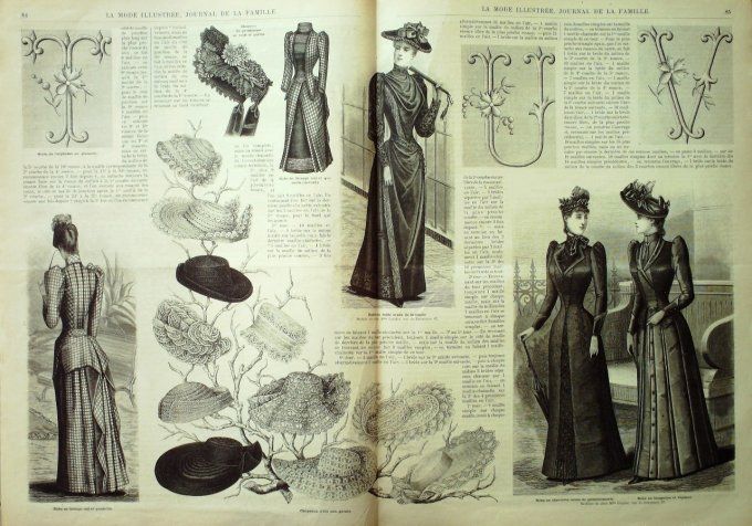 Journal Mode illustrée 1891 # 11 Manteau de pluie & robe en drap