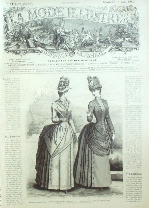 Journal Mode illustrée 1887 # 11 Robes en crépon & lainage