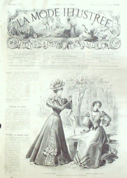 Journal Mode illustrée 1896 # 11 Toilettes de lainage et visités