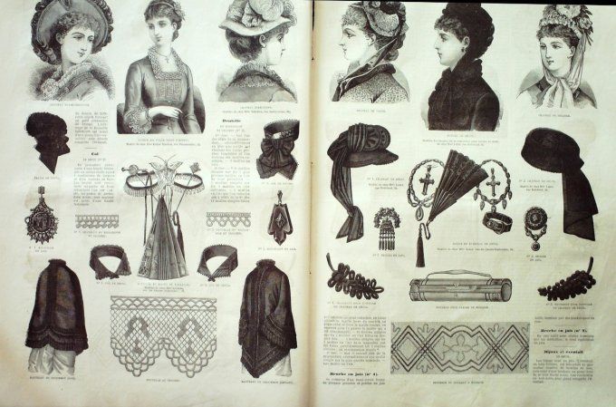 Journal Mode illustrée 1880 # 11 Robes en mousseline & cachemire