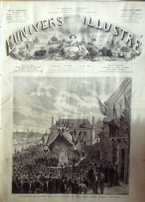 L'Univers illustré 1878 # 1219 Veretz (37) Bédarieux (34=Chypre Pyla Udalion Larnaca 