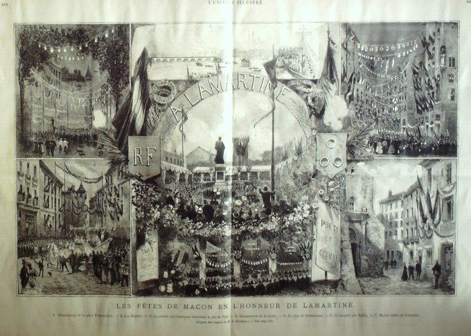 L'Univers illustré 1878 # 1223 Macon (71) fêtes de Lamartine île de Wright Chypre Larnaca