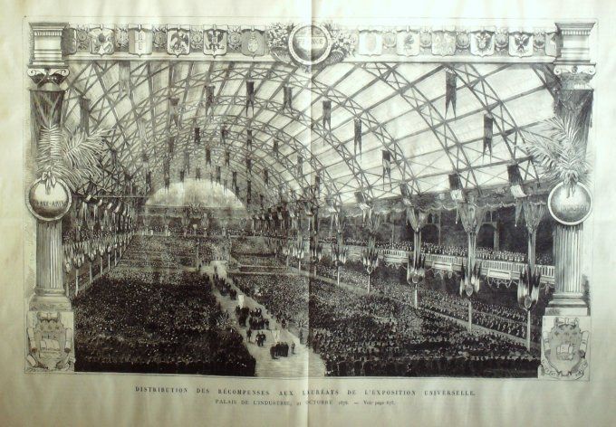 L'Univers illustré 1878 # 1231 Versailles fêtes de lauréats expo universelle