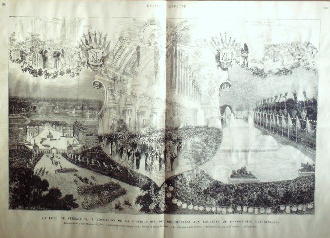 L'Univers illustré 1878 # 1231 Versailles fêtes de lauréats expo universelle