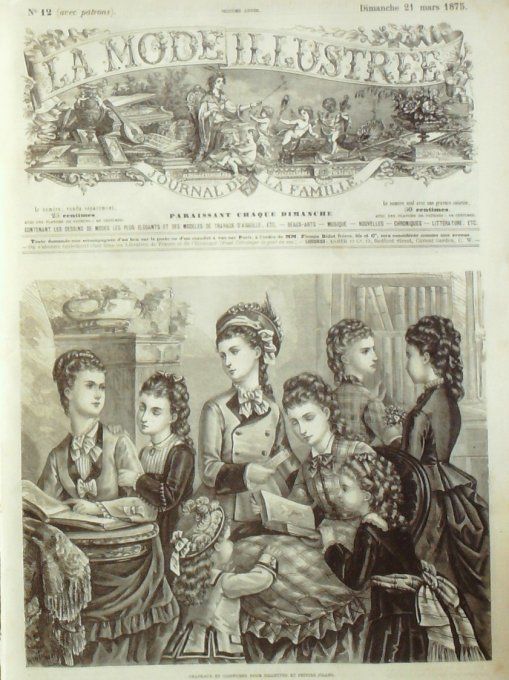 Journal Mode illustrée 1875 # 12 Chapeaux & coiffures