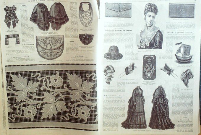 Journal Mode illustrée 1874 # 12 Robes en mousseline & de communion