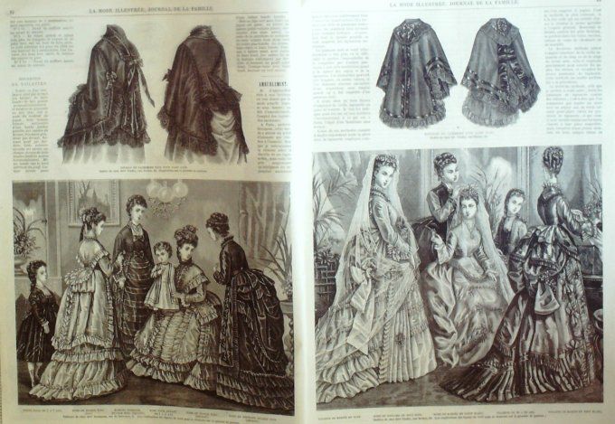 Journal Mode illustrée 1874 # 12 Robes en mousseline & de communion