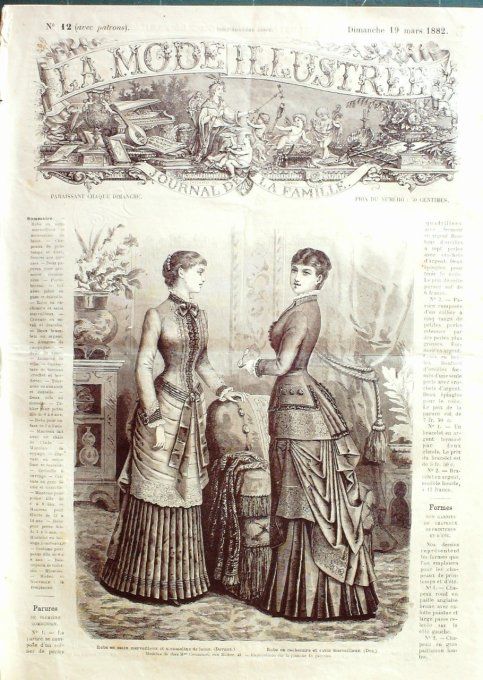 Journal Mode illustrée 1882 # 12 Robes satin & cachemire