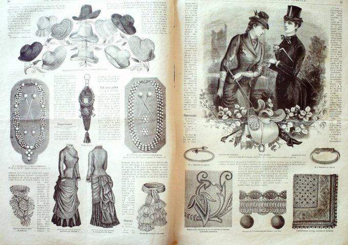 Journal Mode illustrée 1882 # 12 Robes satin & cachemire