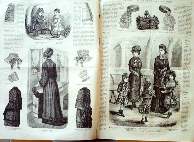 Journal Mode illustrée 1882 # 12 Robes satin & cachemire