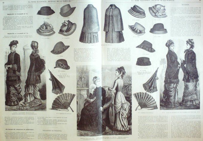 Journal Mode illustrée 1880 # 12 Costumes fillette & Manteau