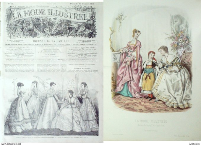 La Mode illustrée journal + gravure associée 1868 # 50