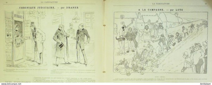 La Caricature 1887 n°369 Paris nocturne Draner De Bonnières par Luque GodefroyTrock