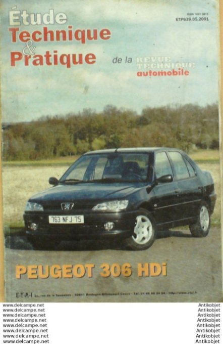 Revue Technique Automobile Peugeot 306 Hdi étude #635