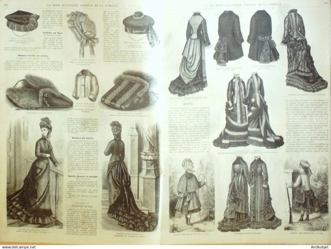 La Mode illustrée journal + gravure associée 1876 # 45