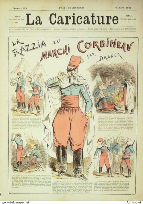 La Caricature 1882 n°114 La Razzia au Marchi Corbineau Draner l'épuration Draner