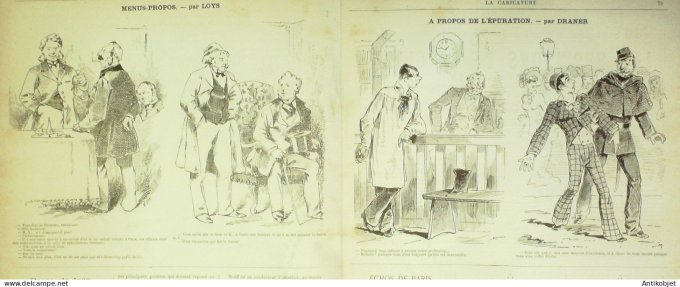 La Caricature 1882 n°114 La Razzia au Marchi Corbineau Draner l'épuration Draner