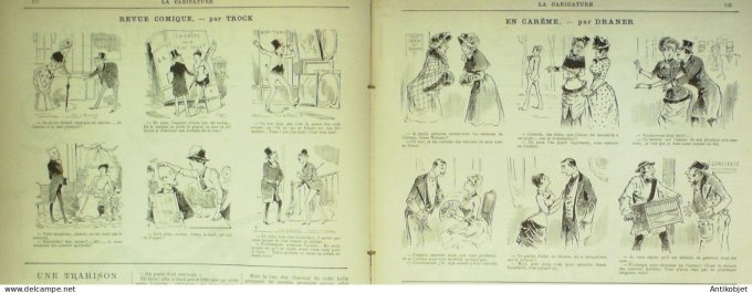 La Caricature 1884 n°224 Une ville à travers les âges Robida Spolski Draner Trock