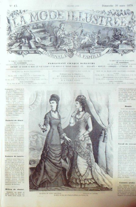 Journal Mode illustrée 1879 # 13 Toilettes de dîner & soirée