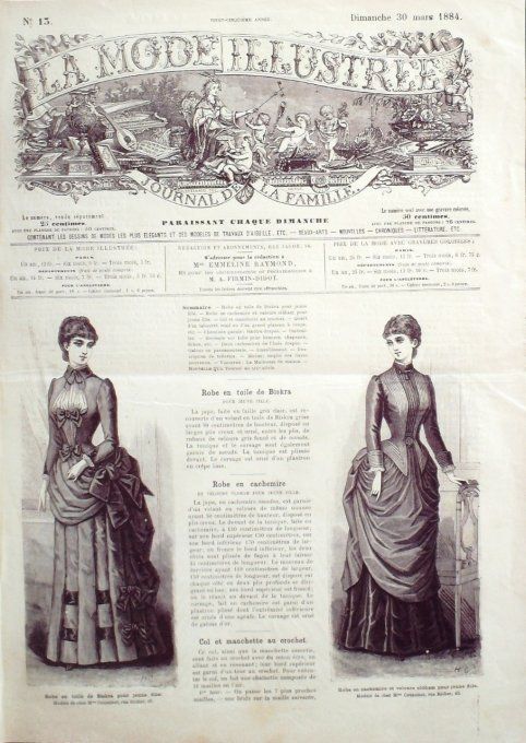 Journal Mode illustrée 1884 # 13 Robes en toile & cachemire