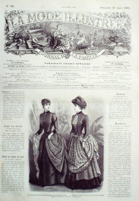 Journal Mode illustrée 1885 # 13 Jupe en faille et robe tissu