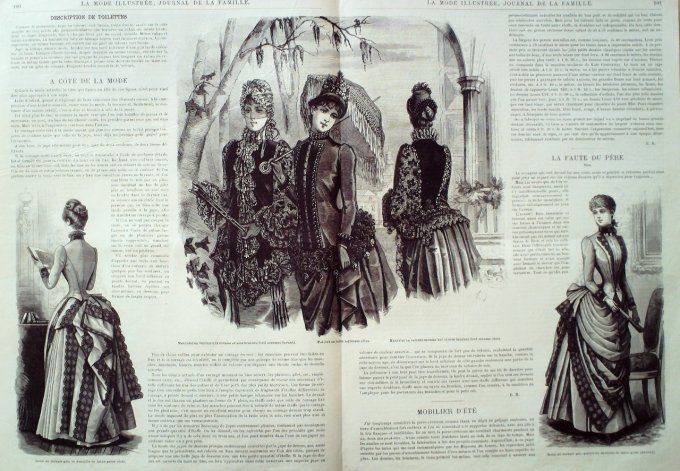 Journal Mode illustrée 1885 # 13 Jupe en faille et robe tissu