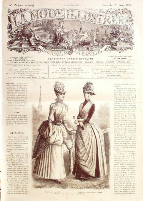 Journal Mode illustrée 1886 # 13 Toilettes de jeunes filles