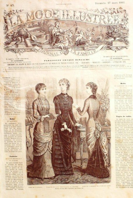 Journal Mode illustrée 1881 # 13 Toilette & robe cachemire