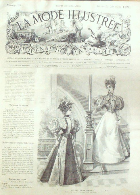 Journal Mode illustrée 1896 # 13 Toilette de visites