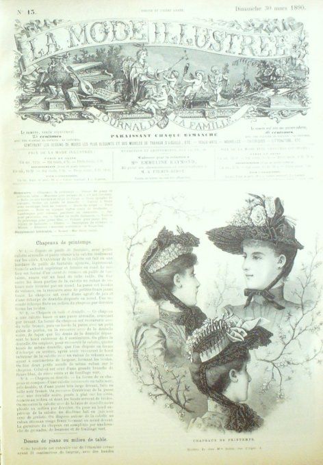 Journal Mode illustrée 1890 # 13 Chapeaux de printemps