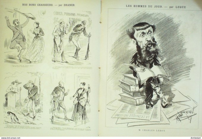 La Caricature 1886 n°353 Candeur Caran d'Ache Leroy par Luque Chasseurs Draner Sorel Trock