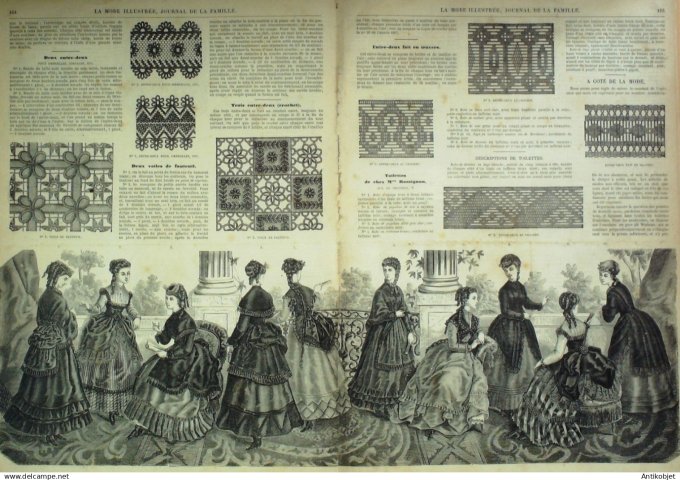 La Mode illustrée journal + gravure associée 1869 # 21