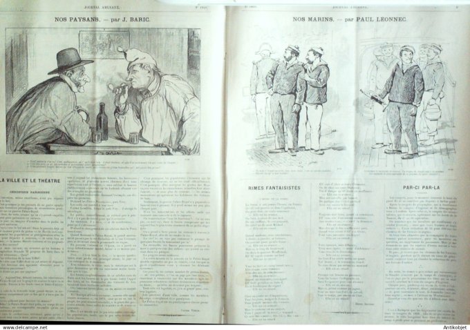 Le Journal Amusant 1891 n°1826 Zizzags de vacances pr éface aux manoeuvres Propos parisiens