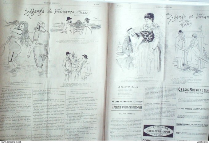 Le Journal Amusant 1891 n°1826 Zizzags de vacances pr éface aux manoeuvres Propos parisiens