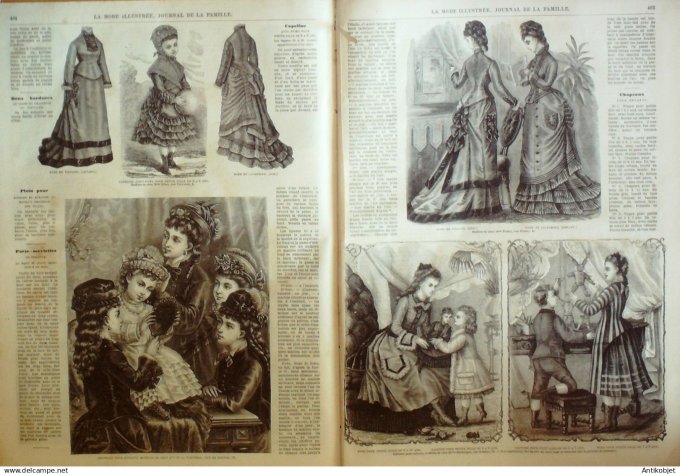 La Mode illustrée journal + gravure associée 1875 # 51