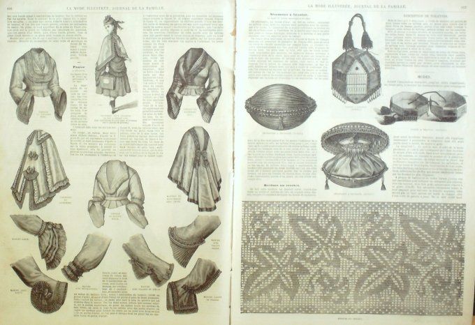 Journal Mode illustrée 1871 # 14 Pardessus & manteau fillettes