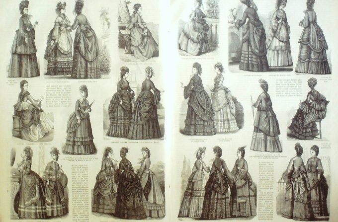 Journal Mode illustrée 1871 # 14 Pardessus & manteau fillettes