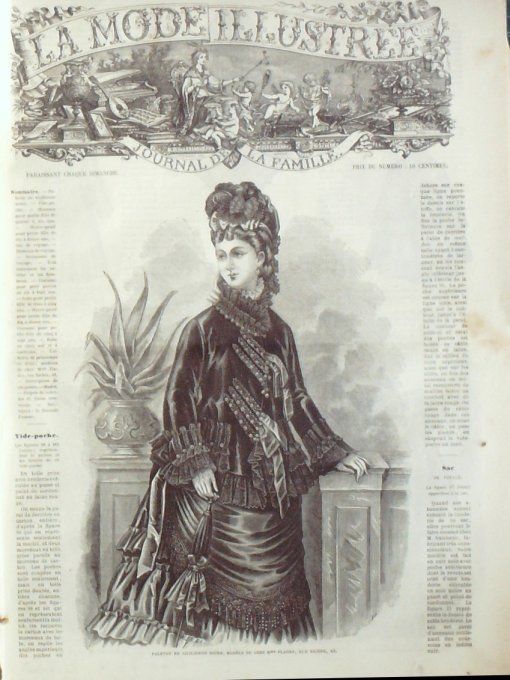 Journal Mode illustrée 1875 # 14 Paletot en sicilienne