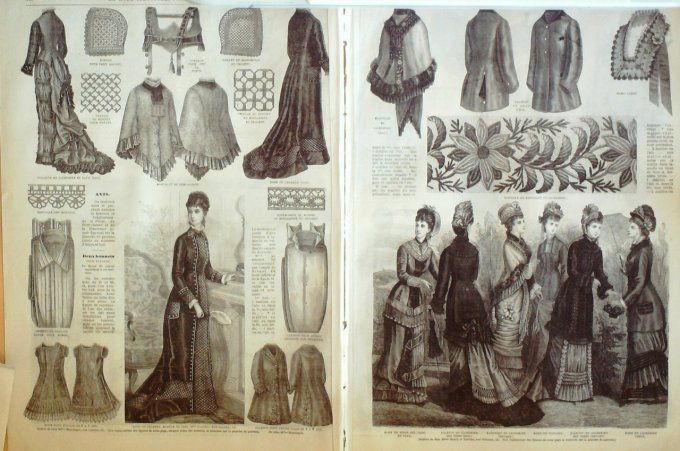 Journal Mode illustrée 1878 # 14 Toilettes mousseline & foulard 