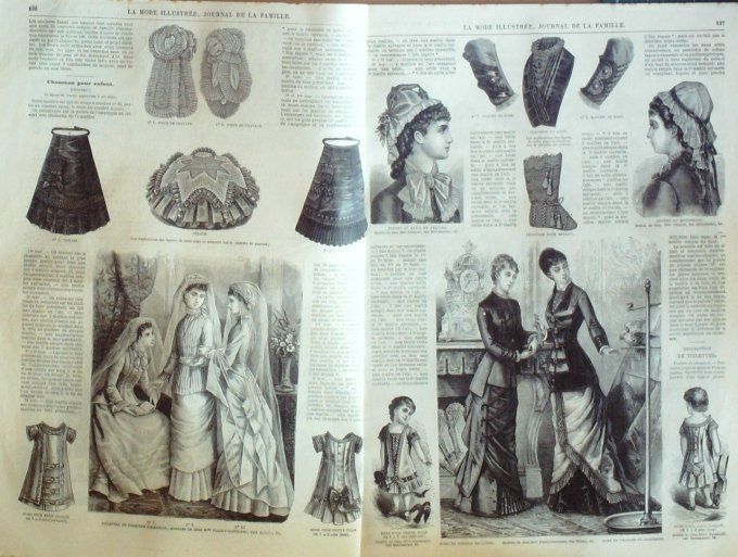 Journal Mode illustrée 1879 # 14 Costumes garçons et fillettes