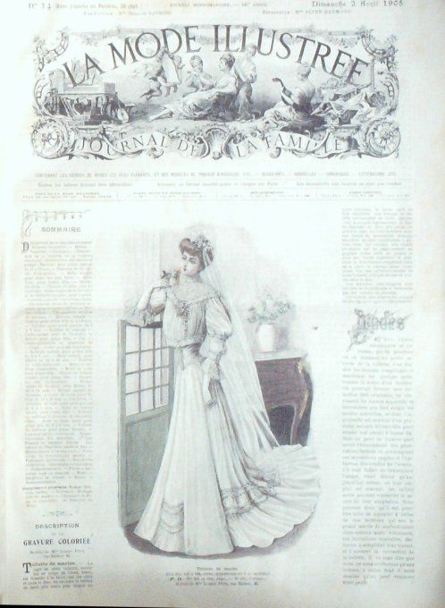 Journal Mode illustrée 1905 # 14 Toilette de mariée