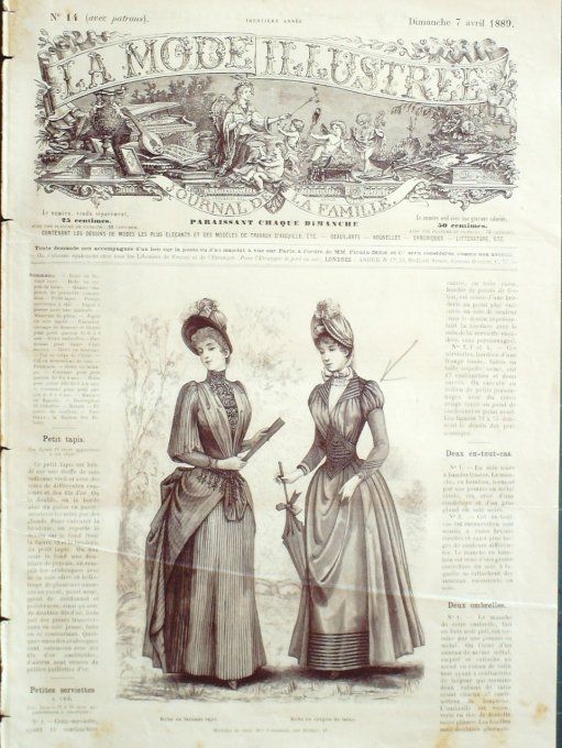 Journal Mode illustrée 1889 # 14 Robes lainage & crépon