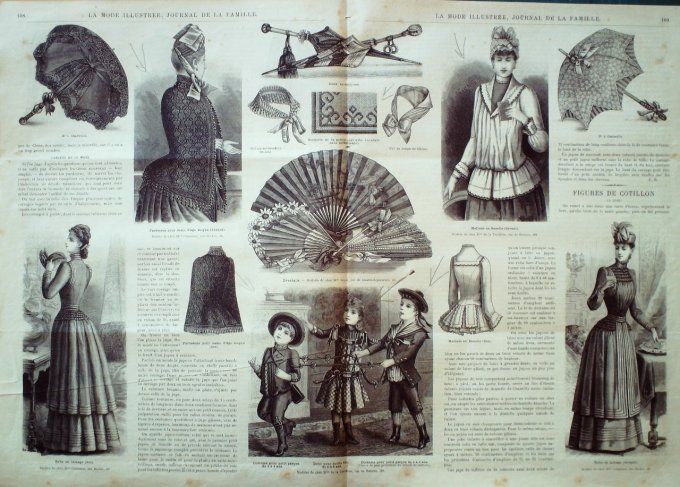 Journal Mode illustrée 1889 # 14 Robes lainage & crépon