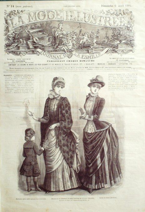 Journal Mode illustrée 1884 # 14 Costume garçon & Mantelet