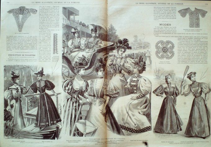 Journal Mode illustrée 1896 # 14 Robe dentelle